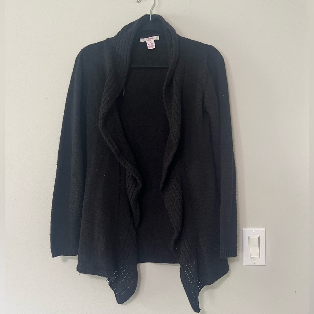 Candies Black Open Front Cardigan - Picture 3 of 6